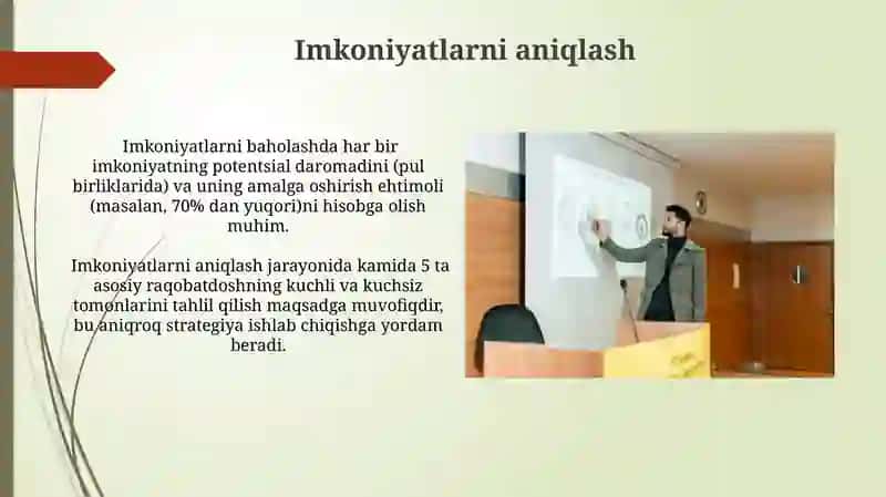 SWOT tahlilini o'tkazish bo'g'inlari va strategik maqsadi 3