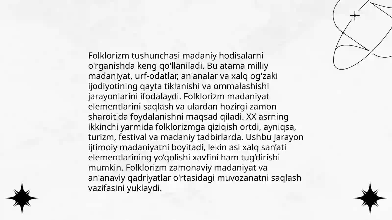 Folklor va badiiy adabiyot munosabatlari Folklorizm tushunchasi 3