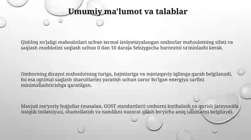 Qishloq xo'jaligi mahsulotlari uchun termal izolyatsiyalangan omborlar 3