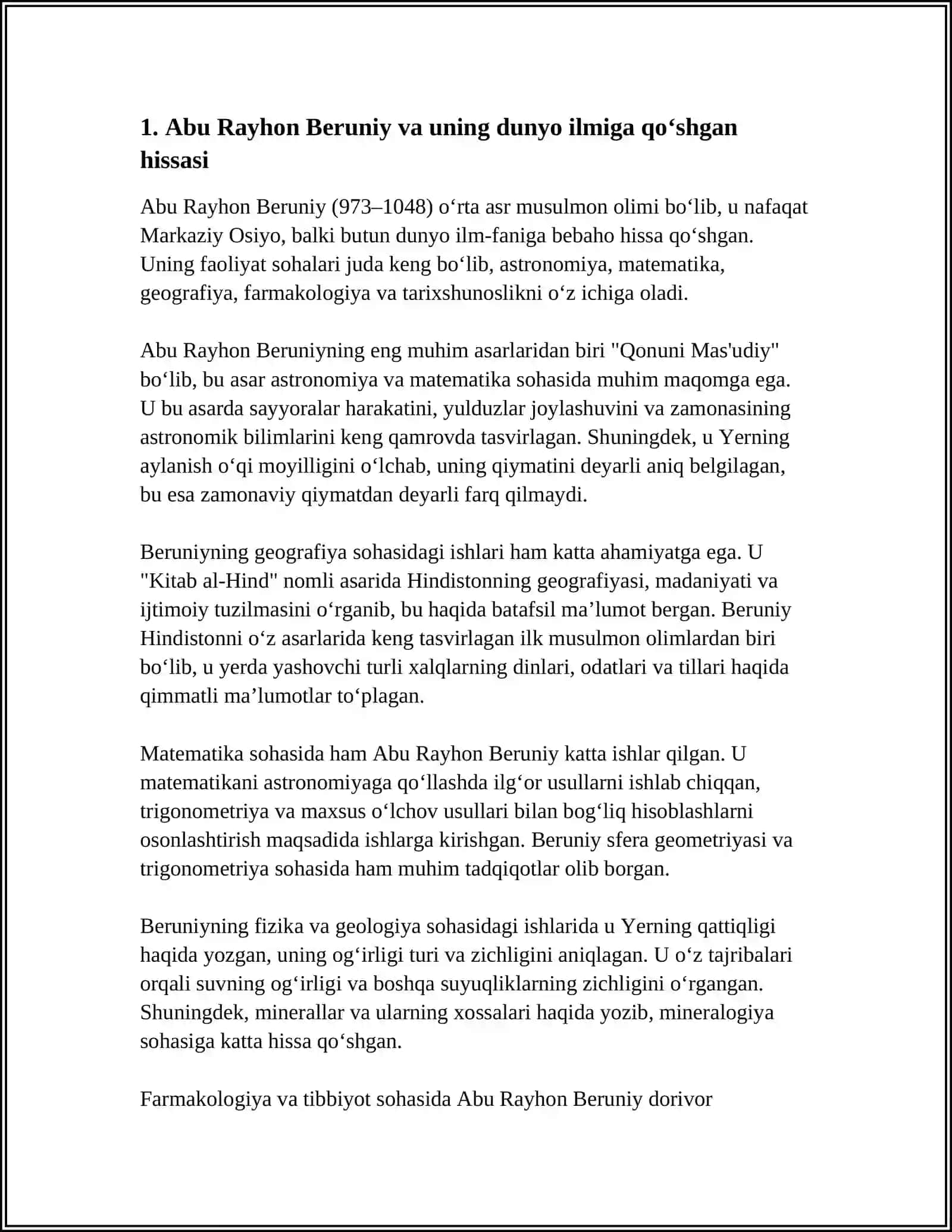 MARKAZIY OSIYO MUTAFAKKIRLARINING JAHON ILM FANIGA QUSHGAN HISSALARI 3