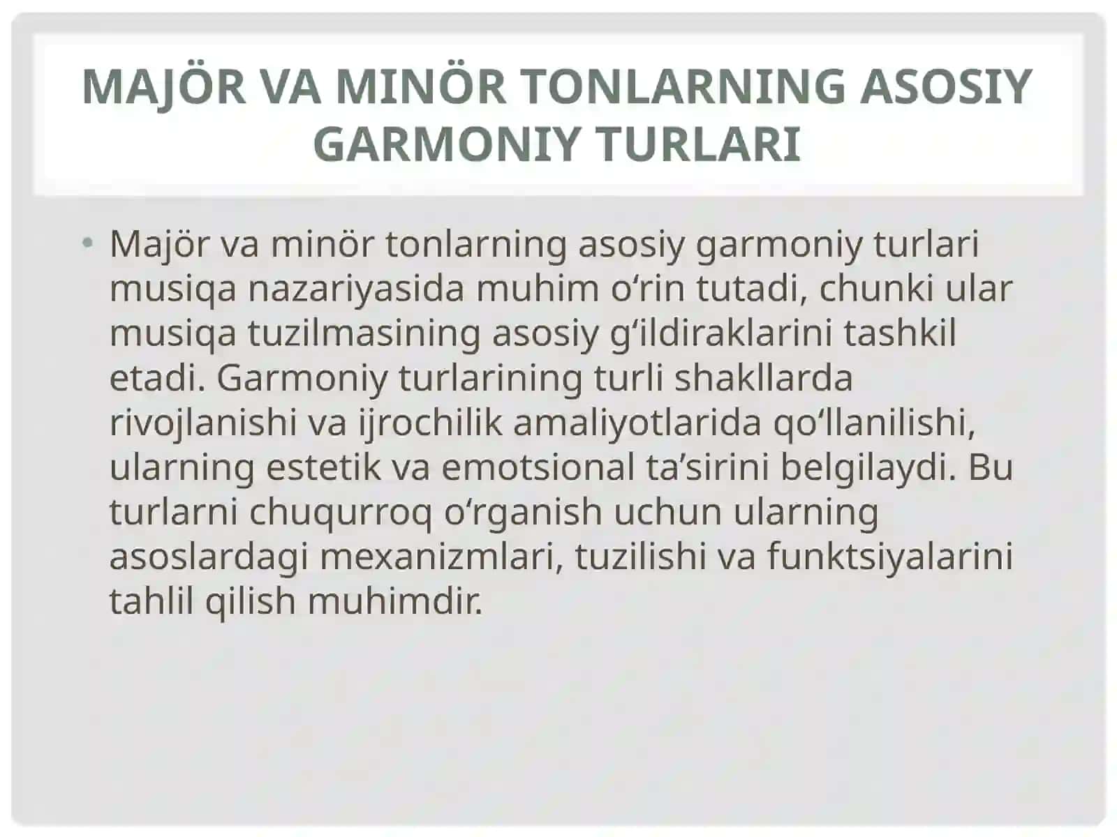 Major va minorning garmonik va melodik turlari 3