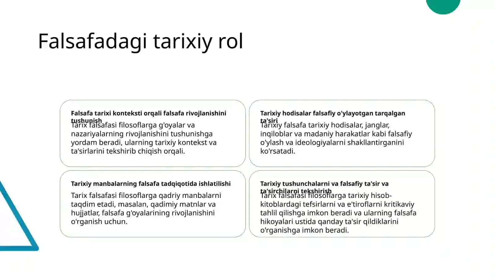 Tarix falsafasi va falsafa va tarixning izchilligi 3