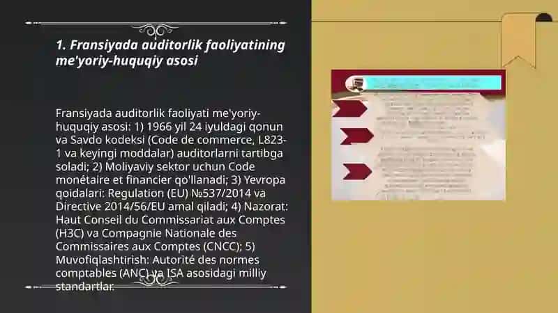 Mavzu: yevropa mamlakatlarida auditorlik faoliyatini oʻrganish 3