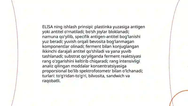 Serologik tekshirishning immunoferment usuli ((ELISA test) 3