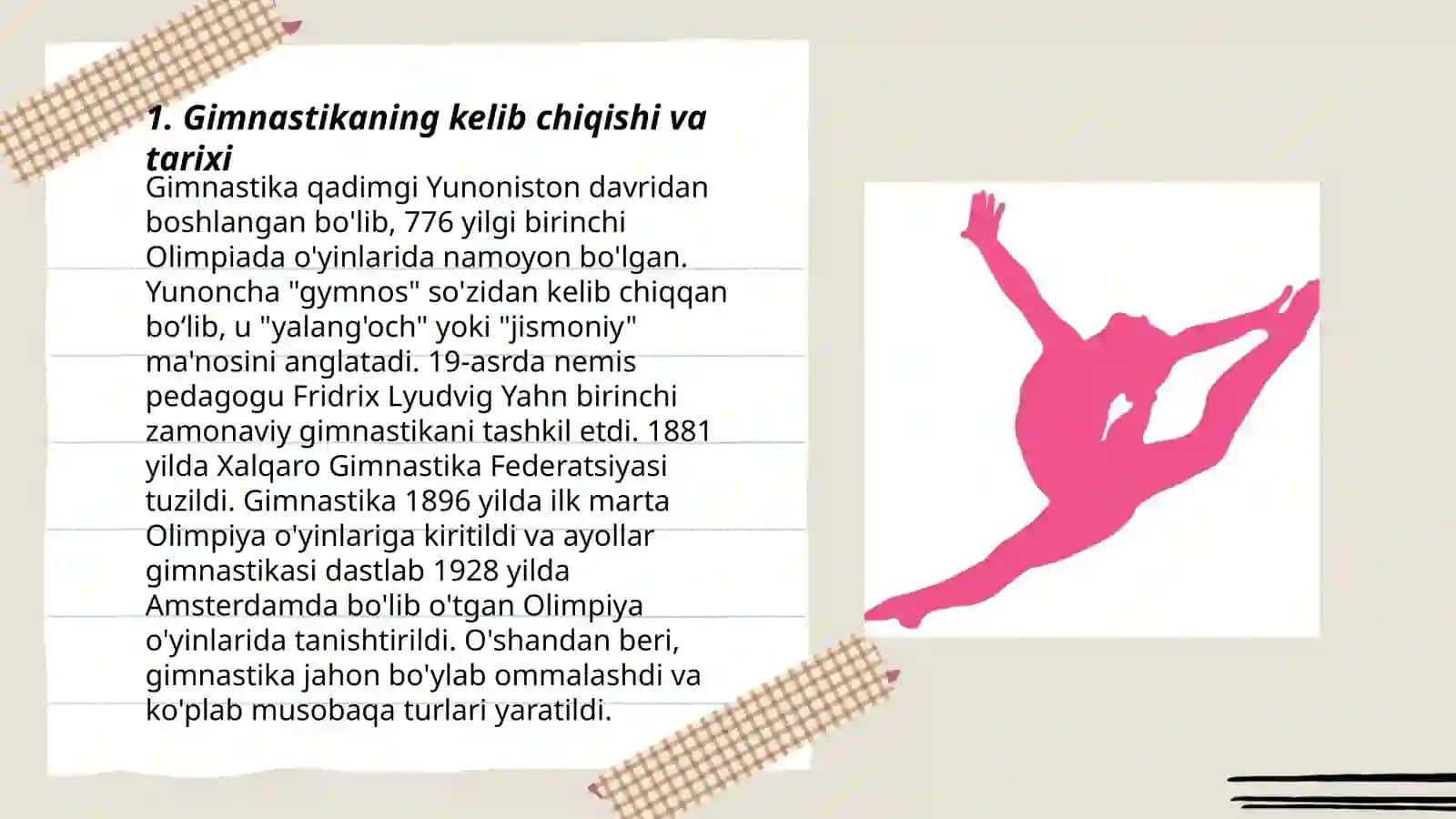 Gimnastika. Umumrivijlantiruvchi mashqlarni o'rganish 3