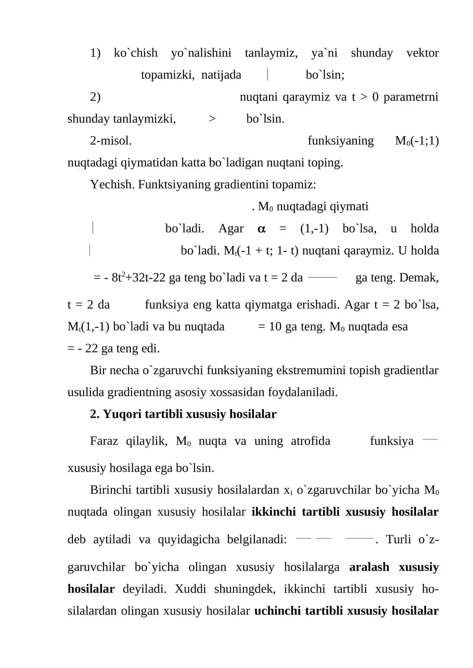 Ko`p o`zgaruvchili funksiyaning differensial hisobi. Aniq integral     Reja:   1.Ko`p o`zgaruvchili funksiyaning gradienti 2.Aniq integral 3
