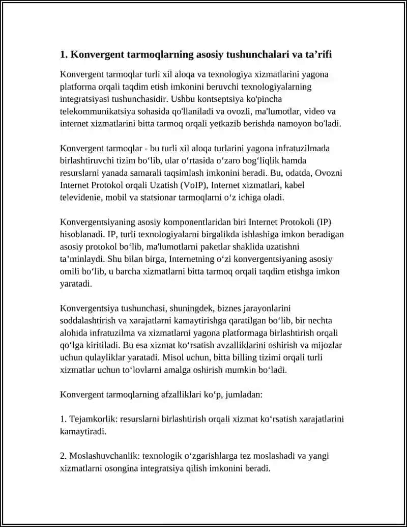 Konvergent tarmoqlar 3