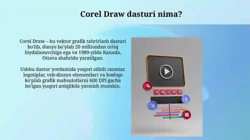 Corel Draw grafik dasturi va uning imkoniyatlari 3
