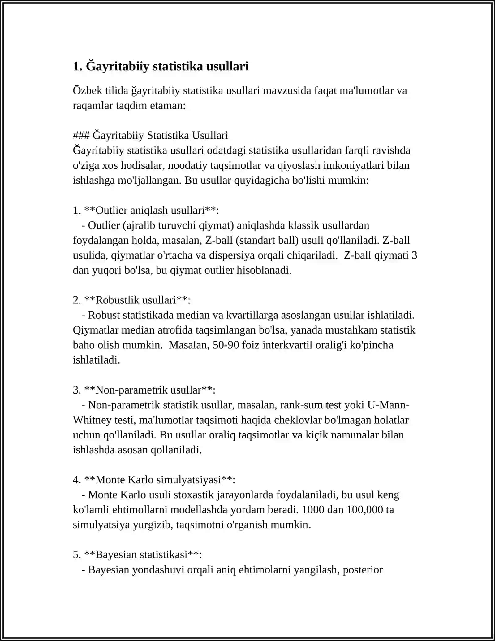 Ğayritabiý statistika malumotlar 3