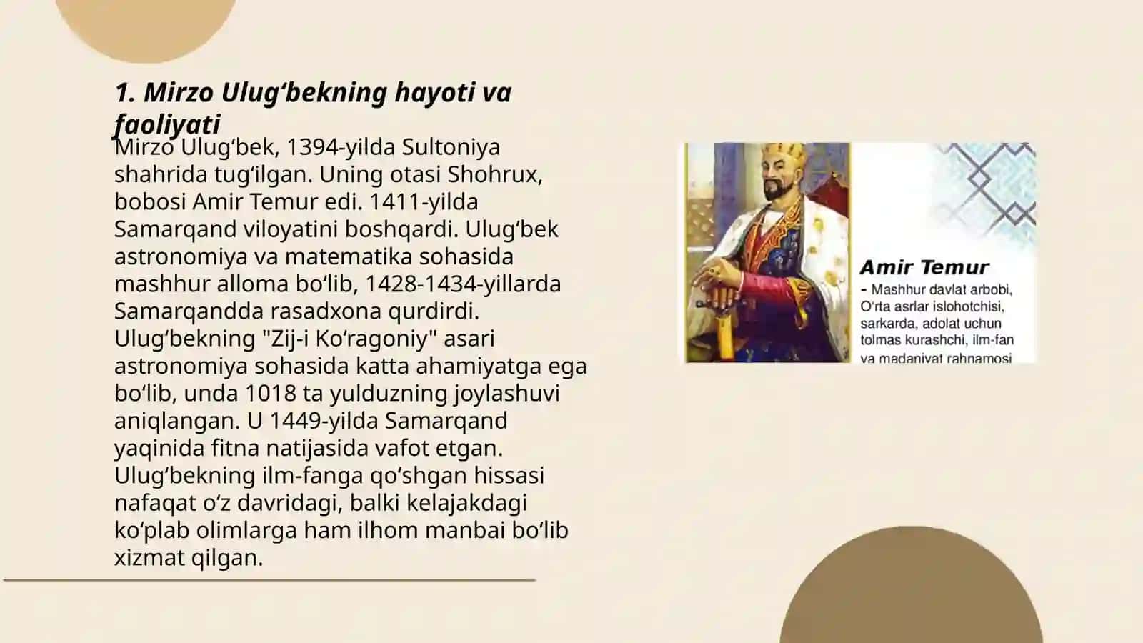Mirzo Ulugʻbekning hayoti va faoliyati 3