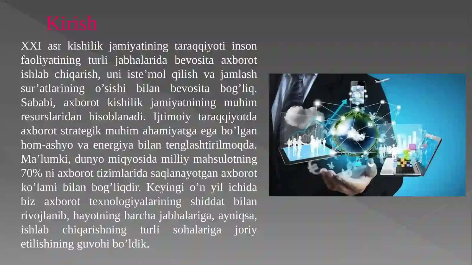 Globallashuv davrida axborot-kommunikatsiya sohasida mavjud bo'layotgan dolzarb muammolar 3