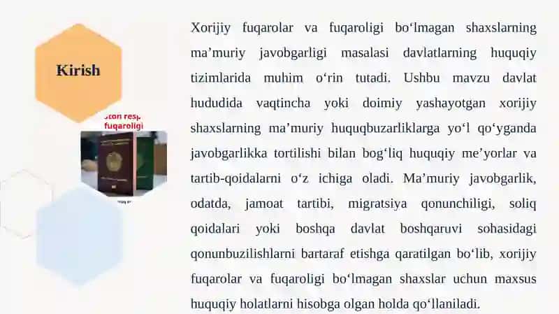 Xorijiy fuqarolar va fuqaroligi bo'lmagan shaxslarning ma’muriy javobgarligi 3