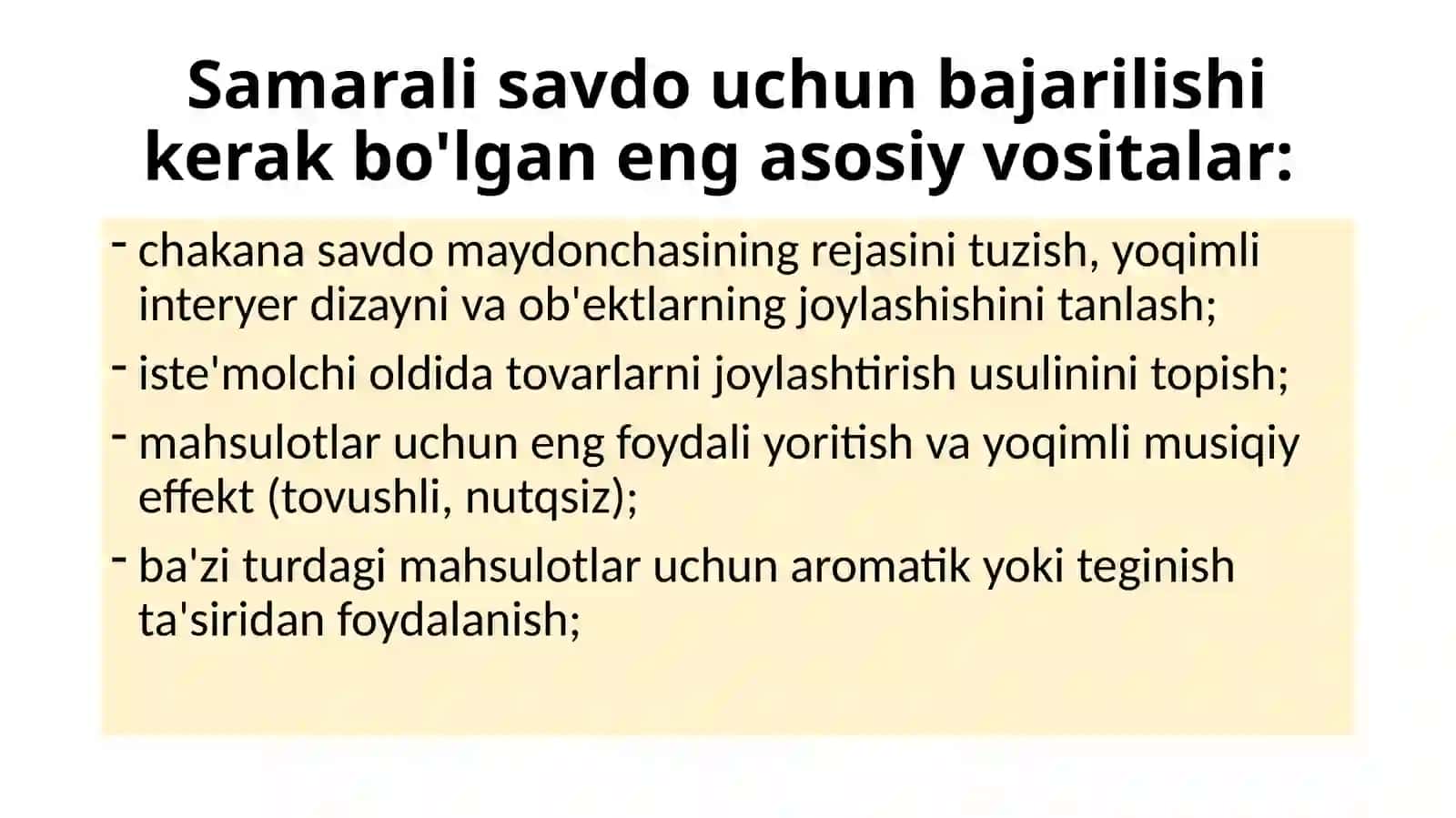 Merchandayzing vositalari va texnologiyalari 3