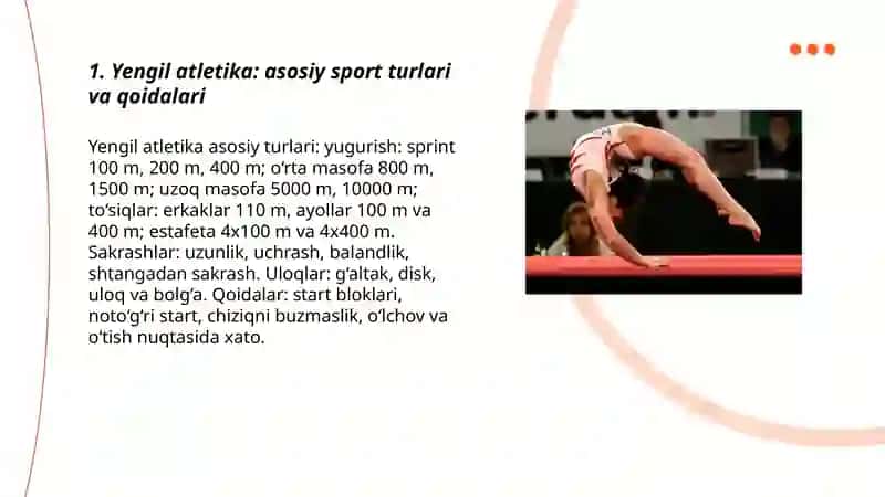 Yengil atletika va gimnastika sport turlari 3