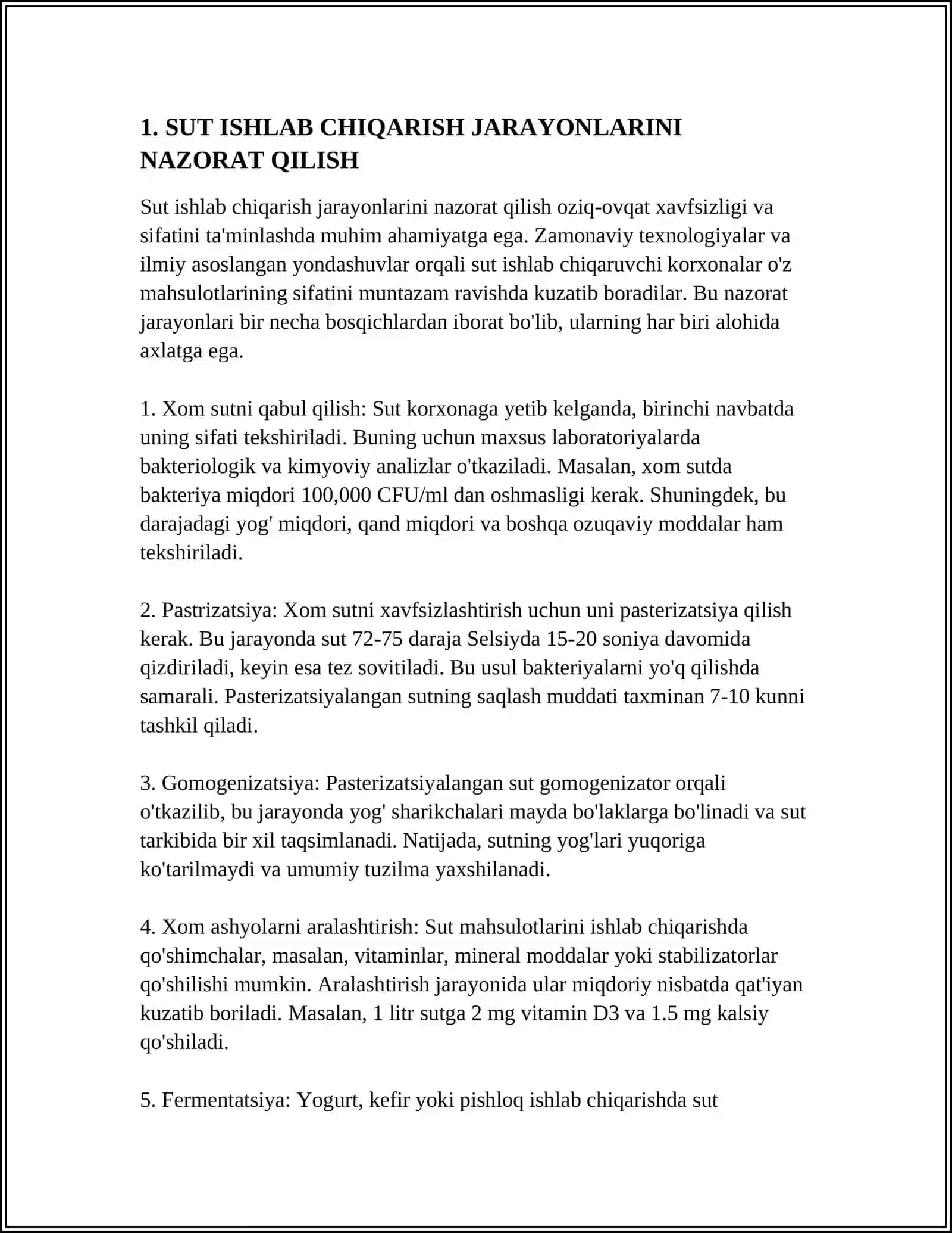 SUT ISHLAB CHIQARISHDA TEXNIK-KIMYOVIY NAZORAT ÒRNI 3