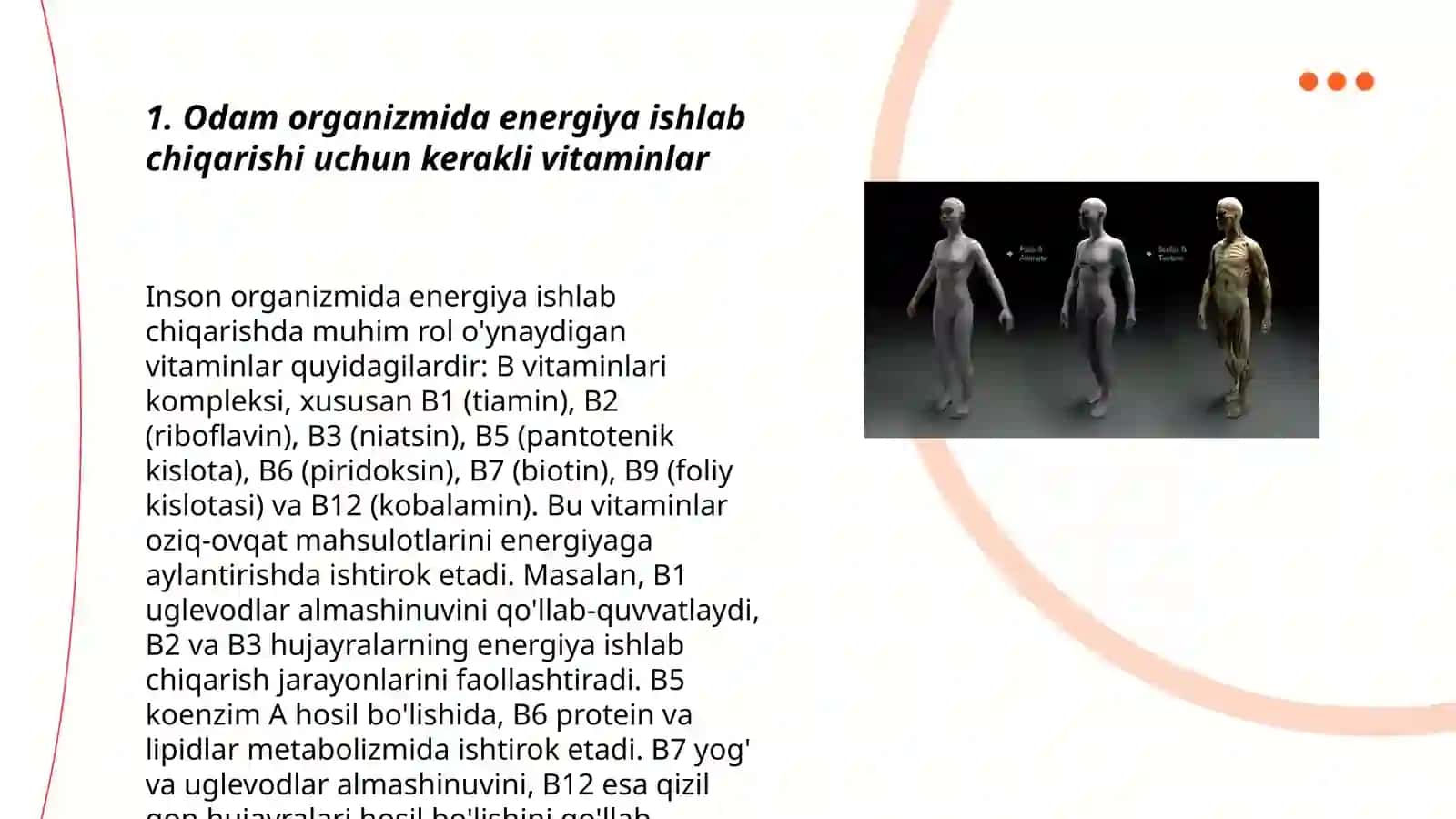 Odam organizmi tonusini kuchaytiruvchi dori vositalari. Vitaminlar 3