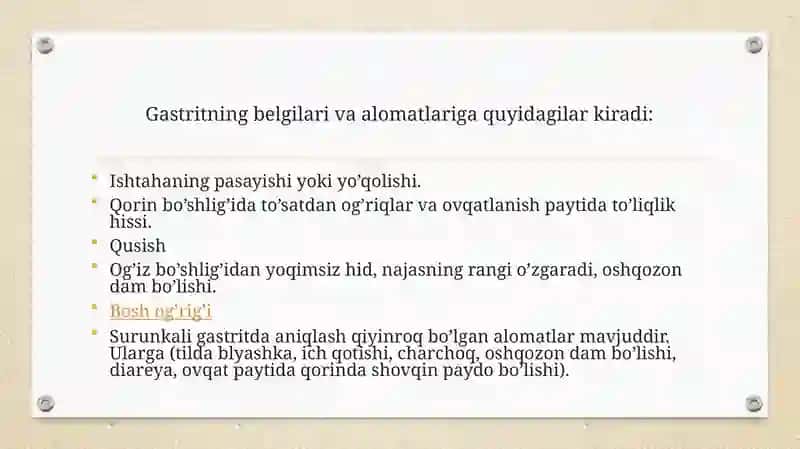 Gastirit Oshqozon ichak yarasi va kolit kelib chiqishida mikroorganizmlarning ahamiyati patogenizi labaratoriya tashxisi 3