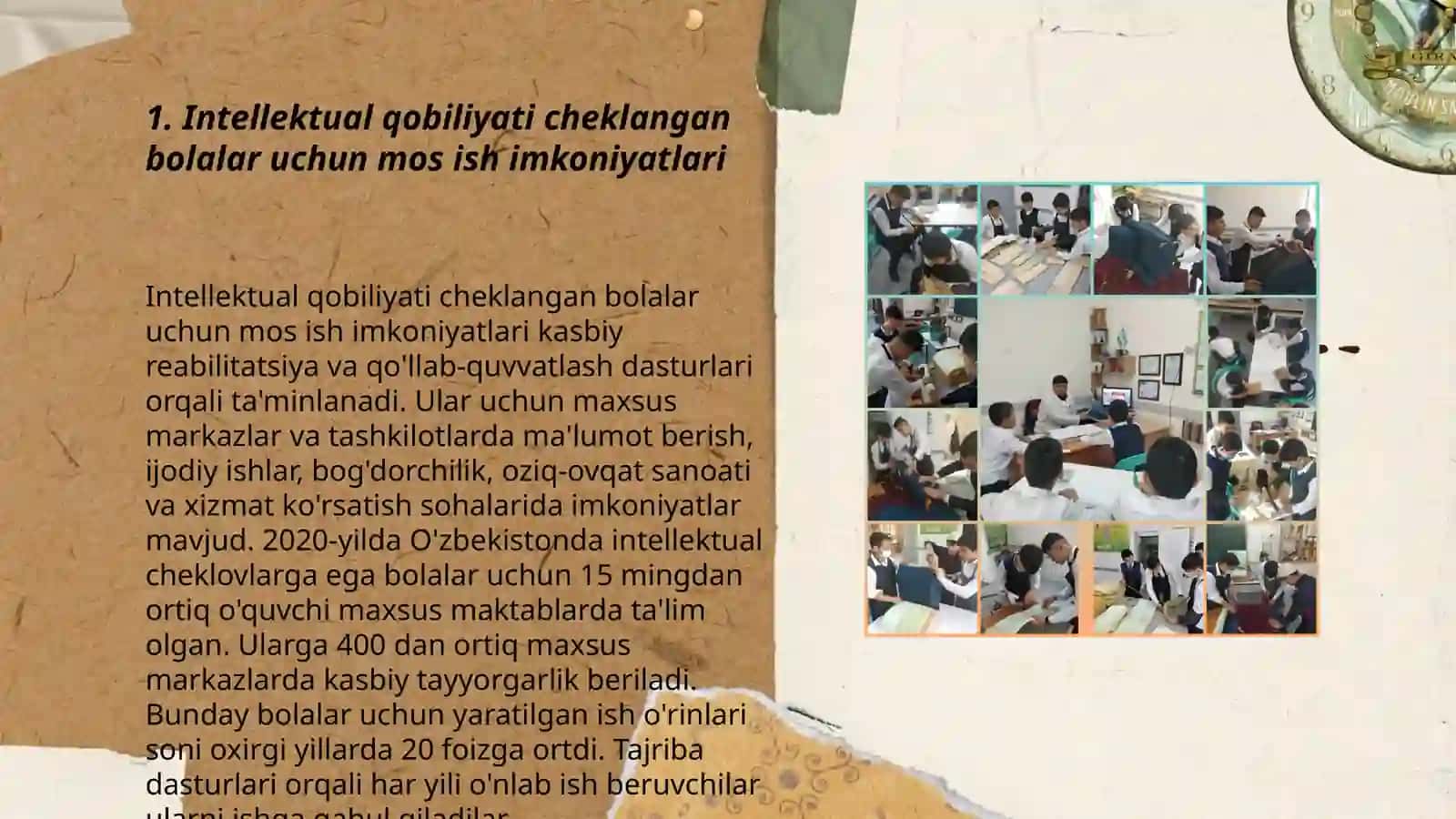 Aqlli zaif yoki intellektual qobiliyati cheklangan bolalar kasblari va faoliyati 3