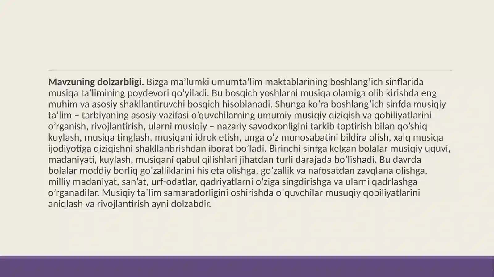 Musiqiy ta`lim samaradorligini oshirishda o`quvchilar musuqiy qobiliyatlarini aniqlash va rivojlantirish usullari 3