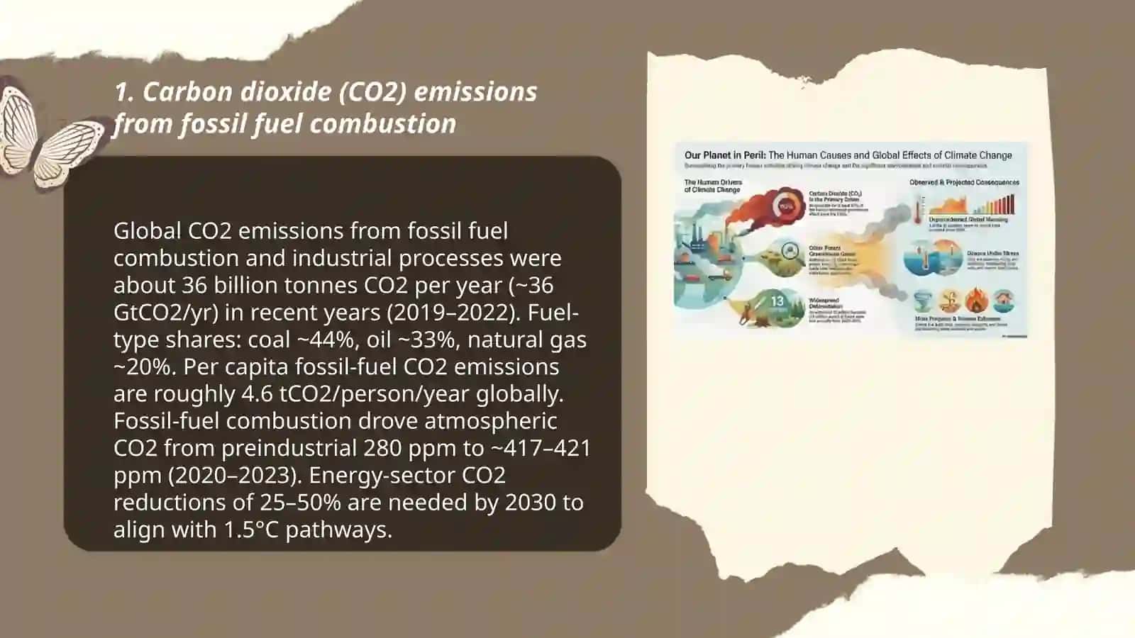 Plan: Carbon dioxide (CO2) emissions from fossil fuel combustion, Methane (CH4) sources: agriculture, fossil fuels, and wetlands, Nitrous oxide (N2O) from fertilizers and industrial processes 3
