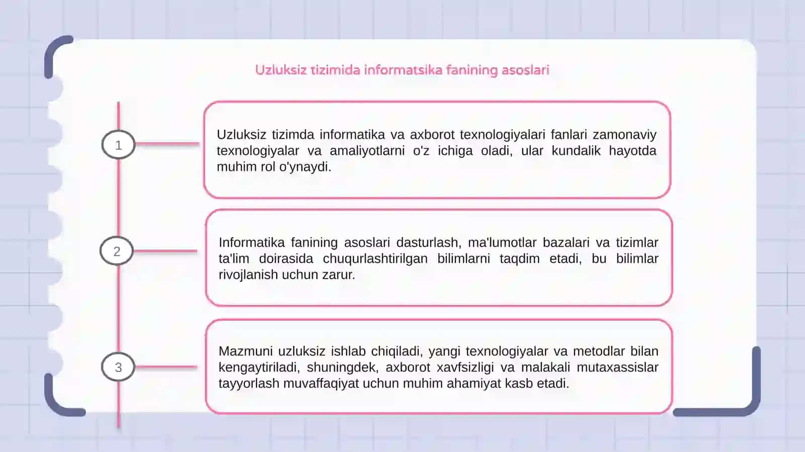 Uzluksiz tizimida informatika va axborot texnologiyalari fanlarining mazmuni 3