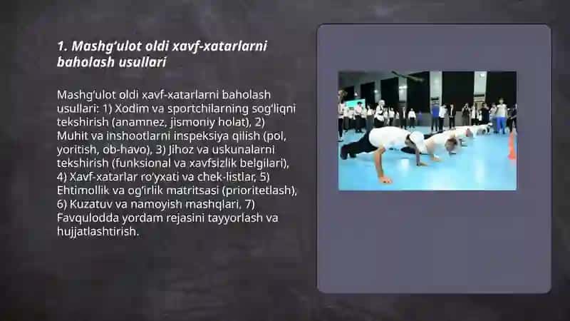 Mashgʻulot oldi xavf-xatarlarni baholash usullari 3