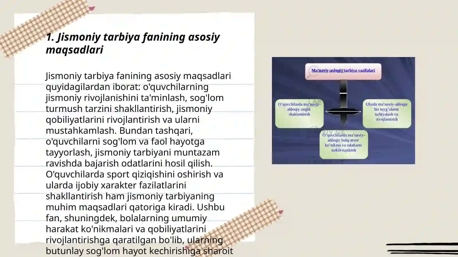 Jismoniy tarbiya fanining maqsad va vazifalari, talabalarning jismoniy tayyorgarliklarini aniqlash 3