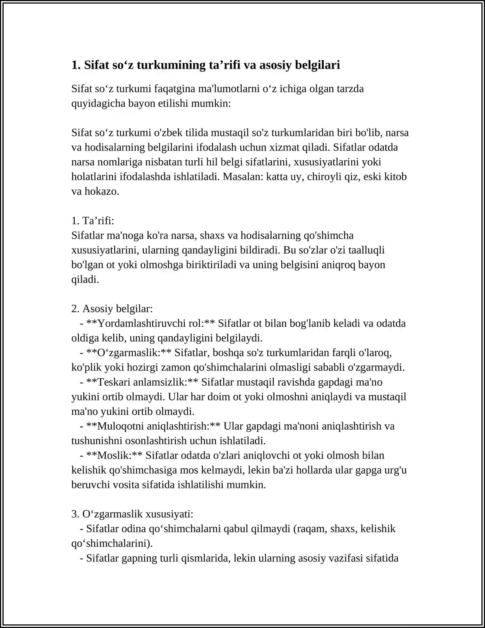 SIFAT SÖZ TÜRKMİ 3
