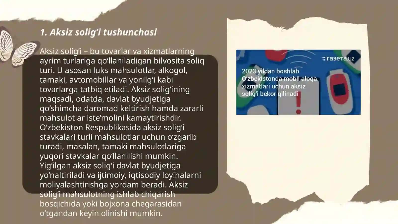 Aksiz solig’i to’lovchilari va soliq solish ob’ekti Muhammadiyeva Odina 3