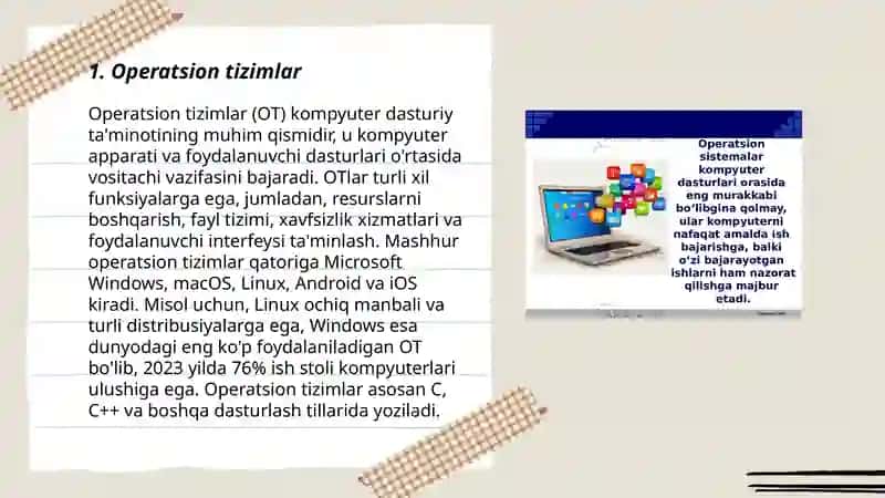 Kompyuter tizimining dasturiy taʼminoti 3