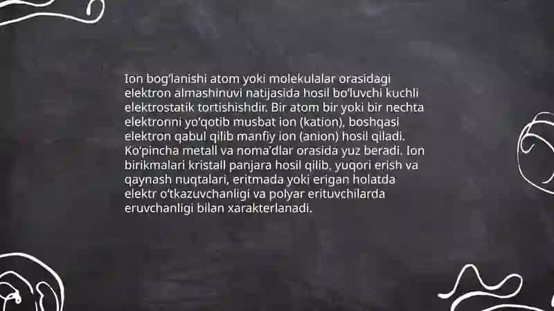 Moddalarning kimyoviy bogʻlanishning xillari 3