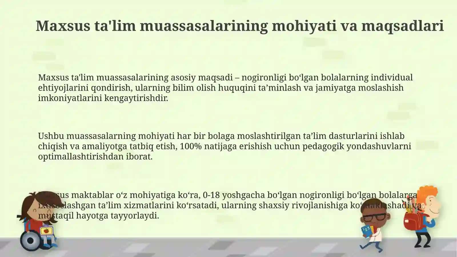 Imkoniyat cheklangan bolalar uchun ixtisoslashtirilgan ta'lim muassasalari 3