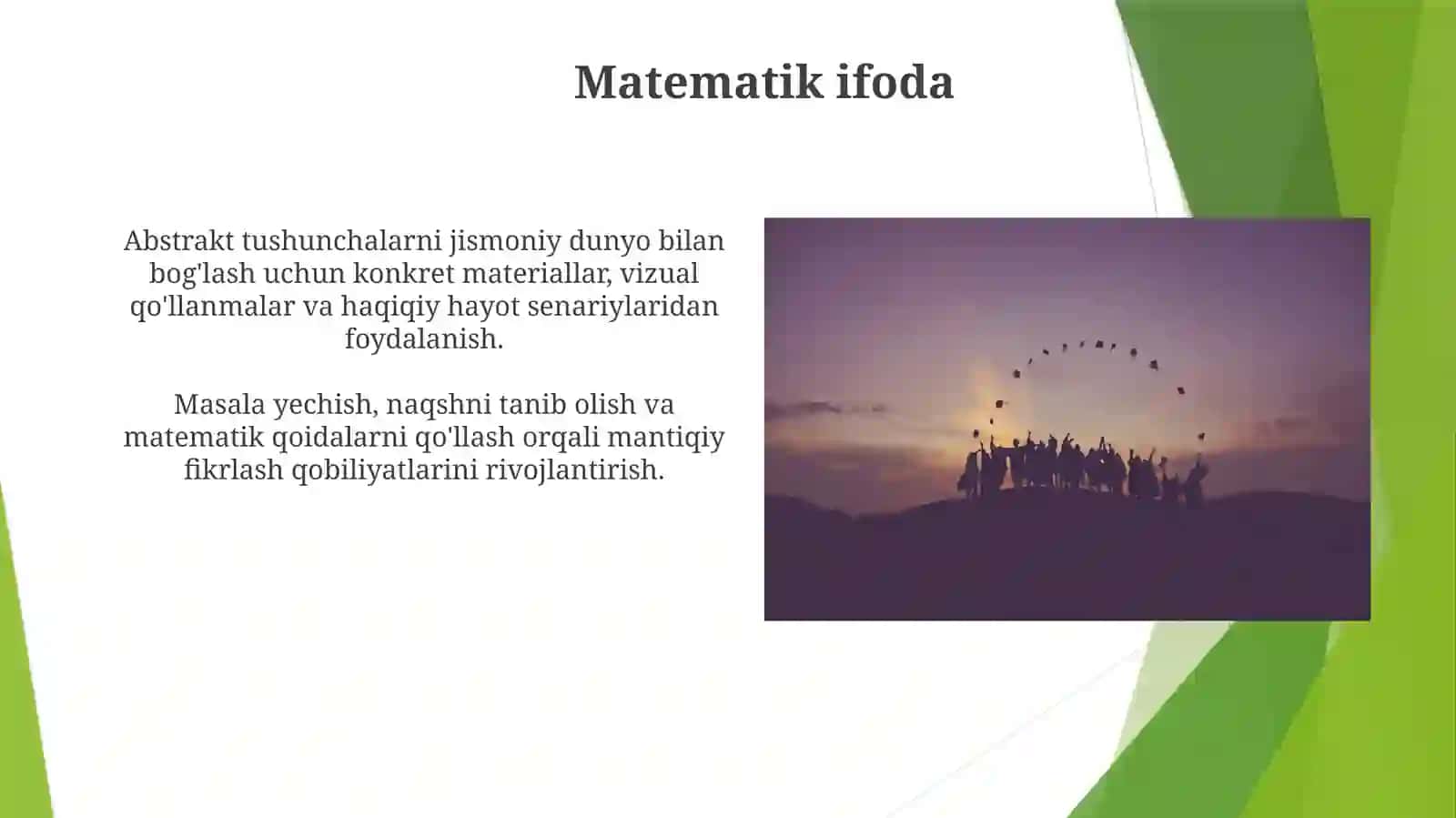 Boshlang'ich sinflarda matematika mantiqiy fikrlashni rivojlantirish xususiyatlari 3