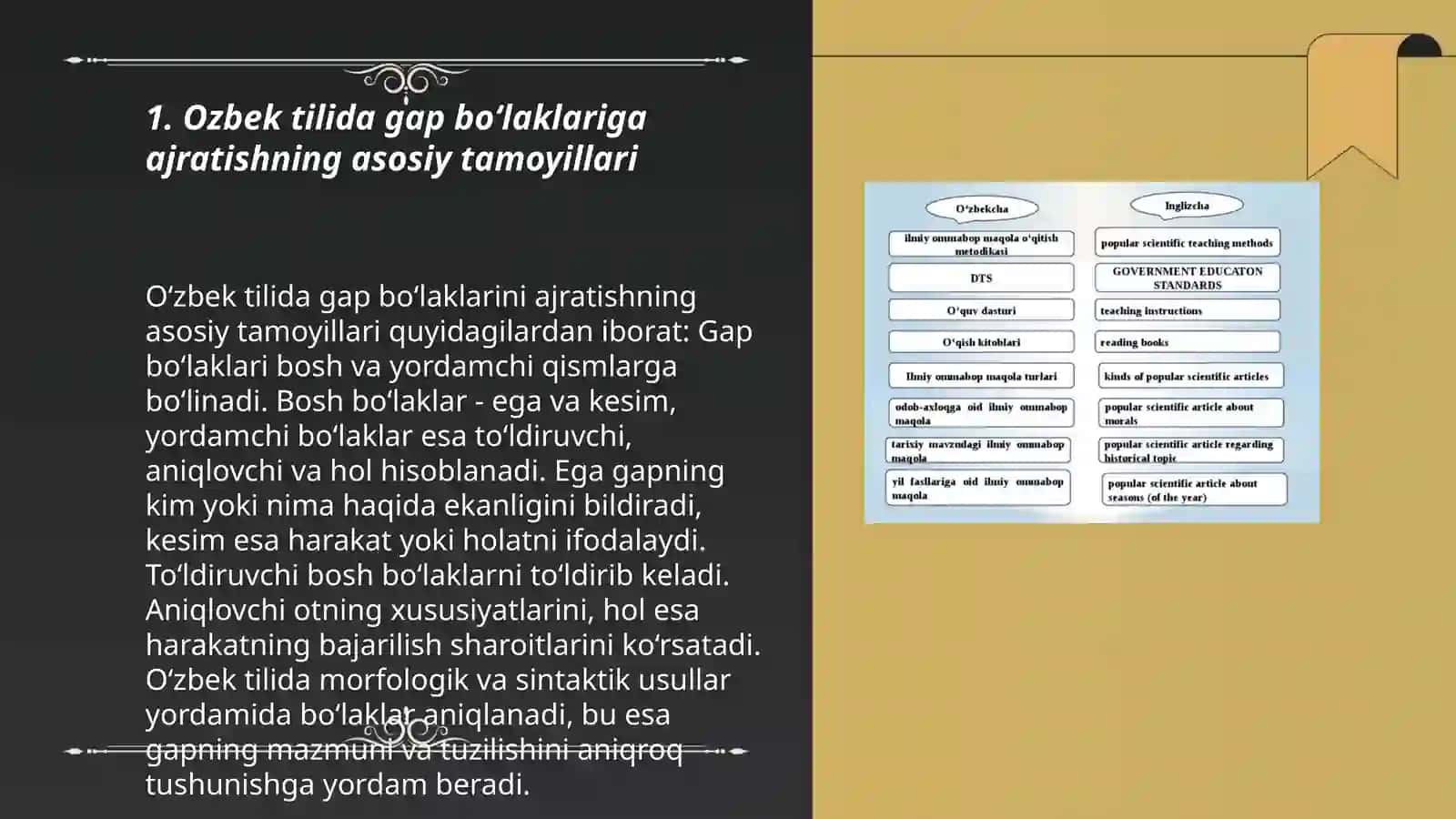 Ozbek Tilida Gap Bolaklariga Ajratiah Tamoyillarining Dolzarb Muammolari Haqida Tezis Tayyorlash 3