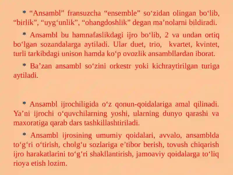 "XotaNavarra" asarini primarubobchilar ansamblida o'rgatish uslubi yoti 3