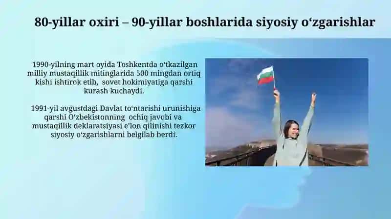 O'zbekiston ijtimoiy - siyosiy faollik va mustaqillik sari intilishning kuchayishi 3