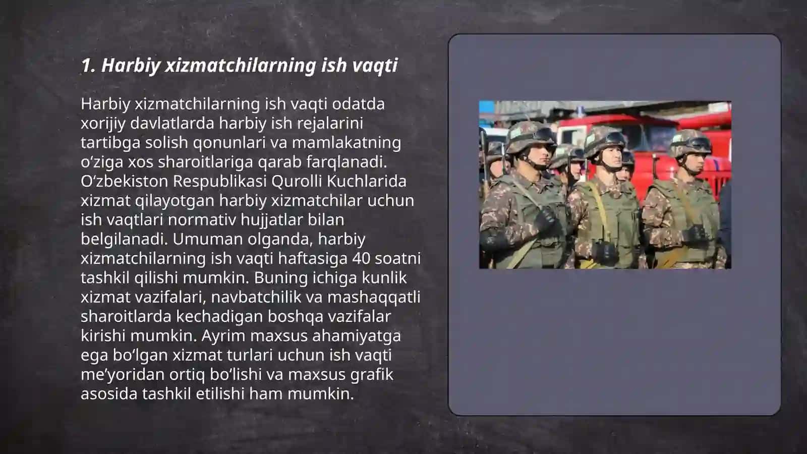 Harbiy xizmatchilarning mehnat sharoitlari 3