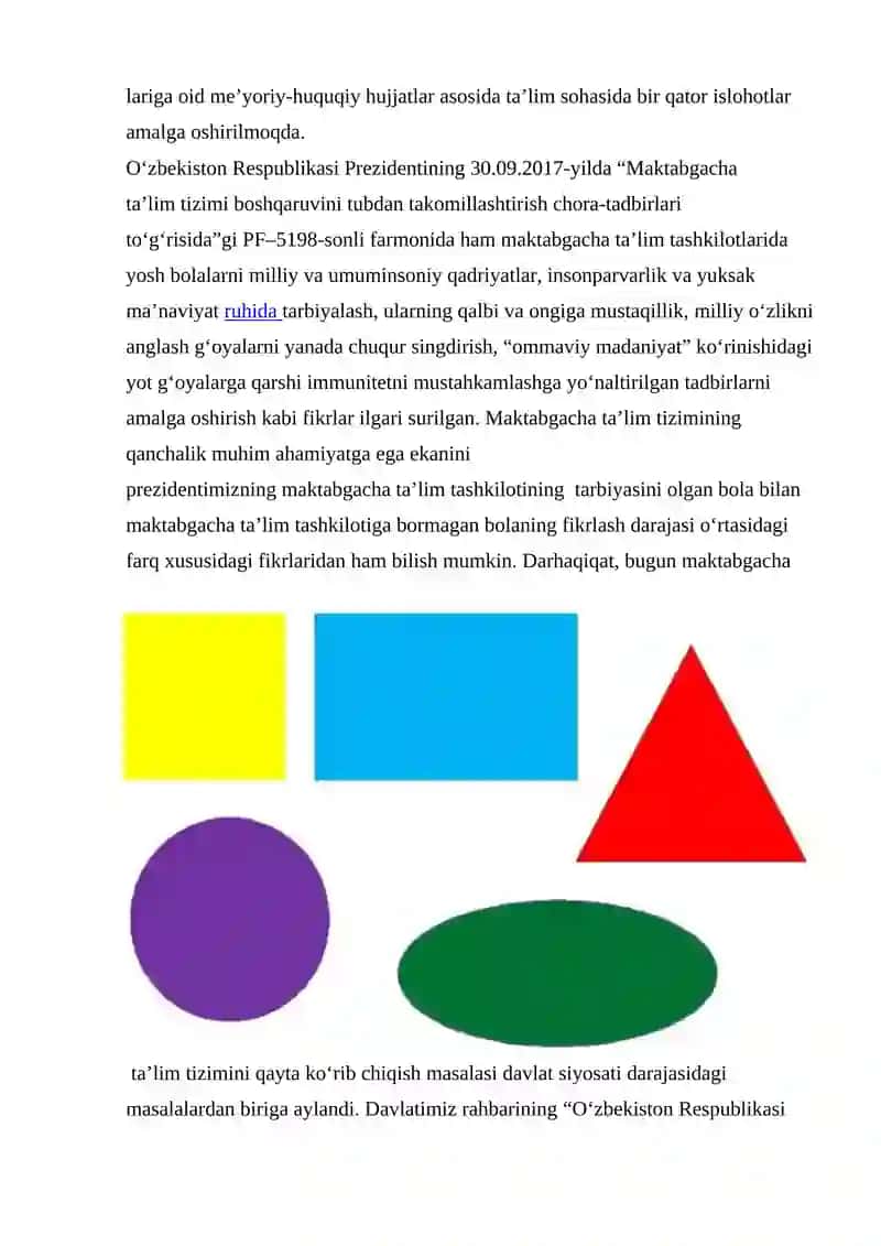 Bolalarning predmetlar shakli va geometrik figuralarni idrok qilishning o‘ziga xos xususiyatlari 3