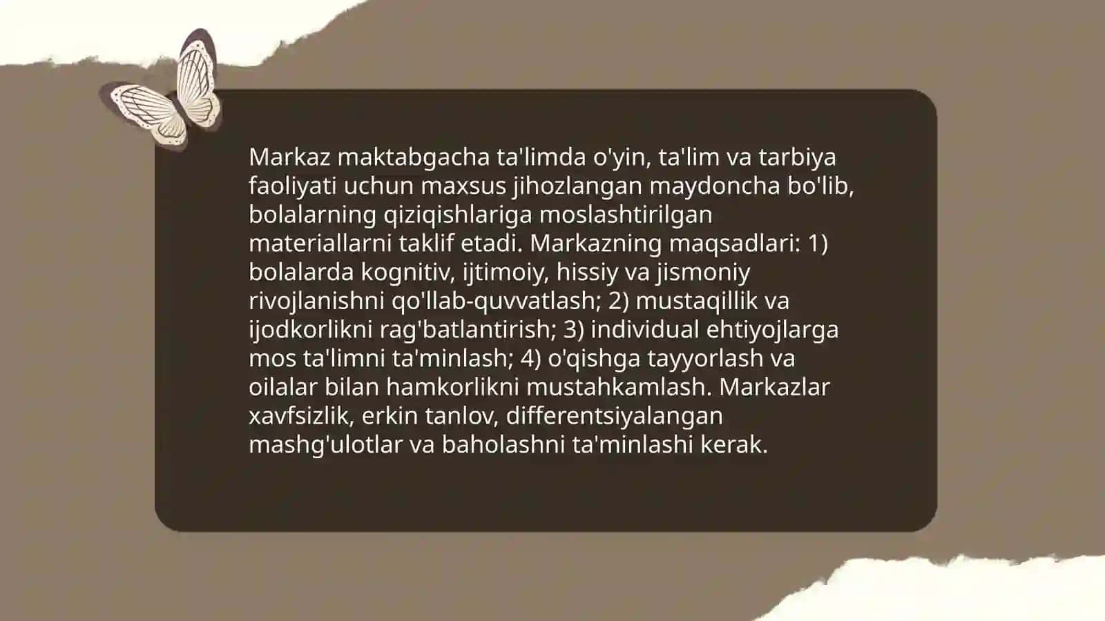 Maktabgacha ta’lim tashkilotlarida markazlar bo‘yicha mashg‘ulotlarni tashkil etishni qo‘llashning me’yoriy-metodik asoslari 3