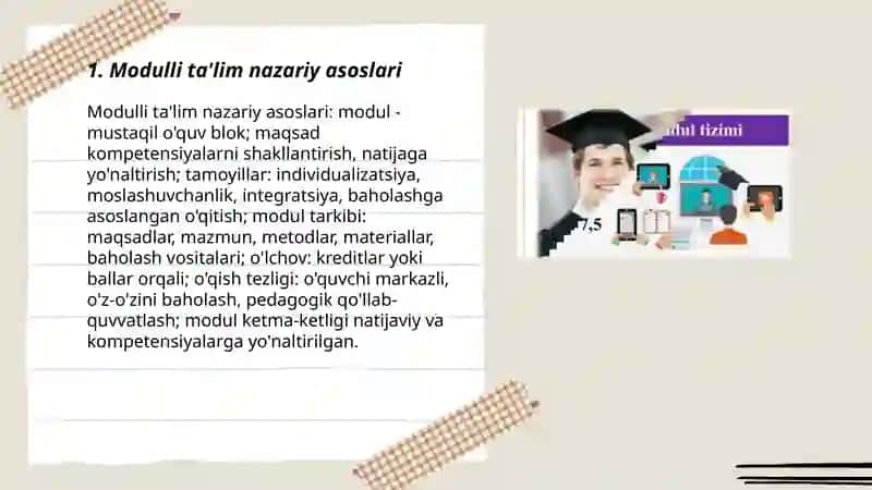 Modulli talimni tashkil etish 3