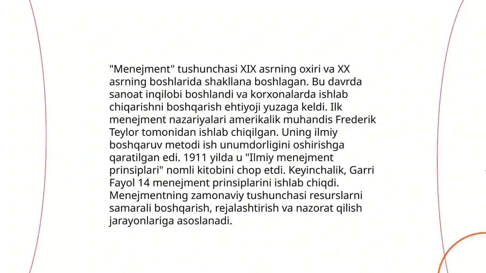 Menejmentning rivojlanish tarixi va zamonaviy tahlili 3