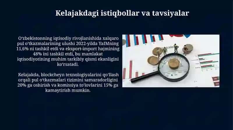 Xalqaro pul o'tkazmalarining O'zbekiston iqtisodiyotining rivojlanishidagi roli 3