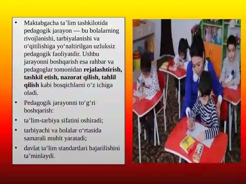 Maktabgacha ta`lim tashkilotlarida pedagogik jarayoni boshqarishni taxlil qilish va rejalashtirish 3