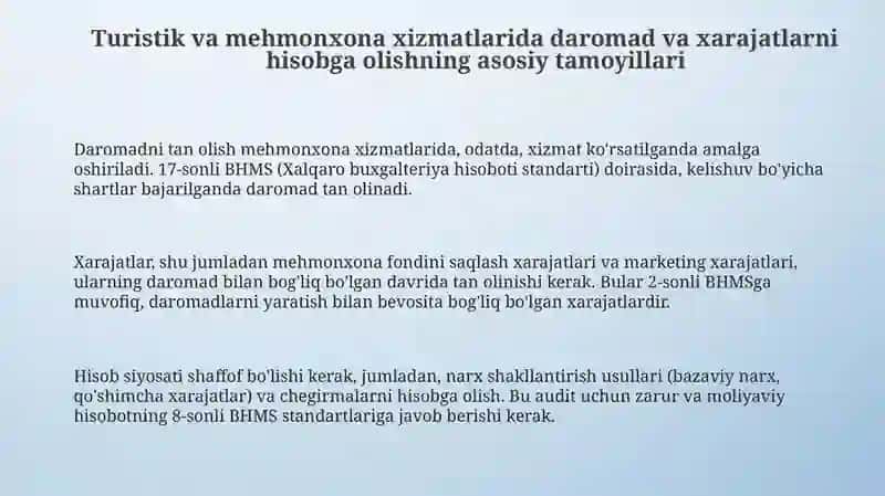 Daromad va xarajatlar hisobi: Asosiy tushunchalar va standartlar 3