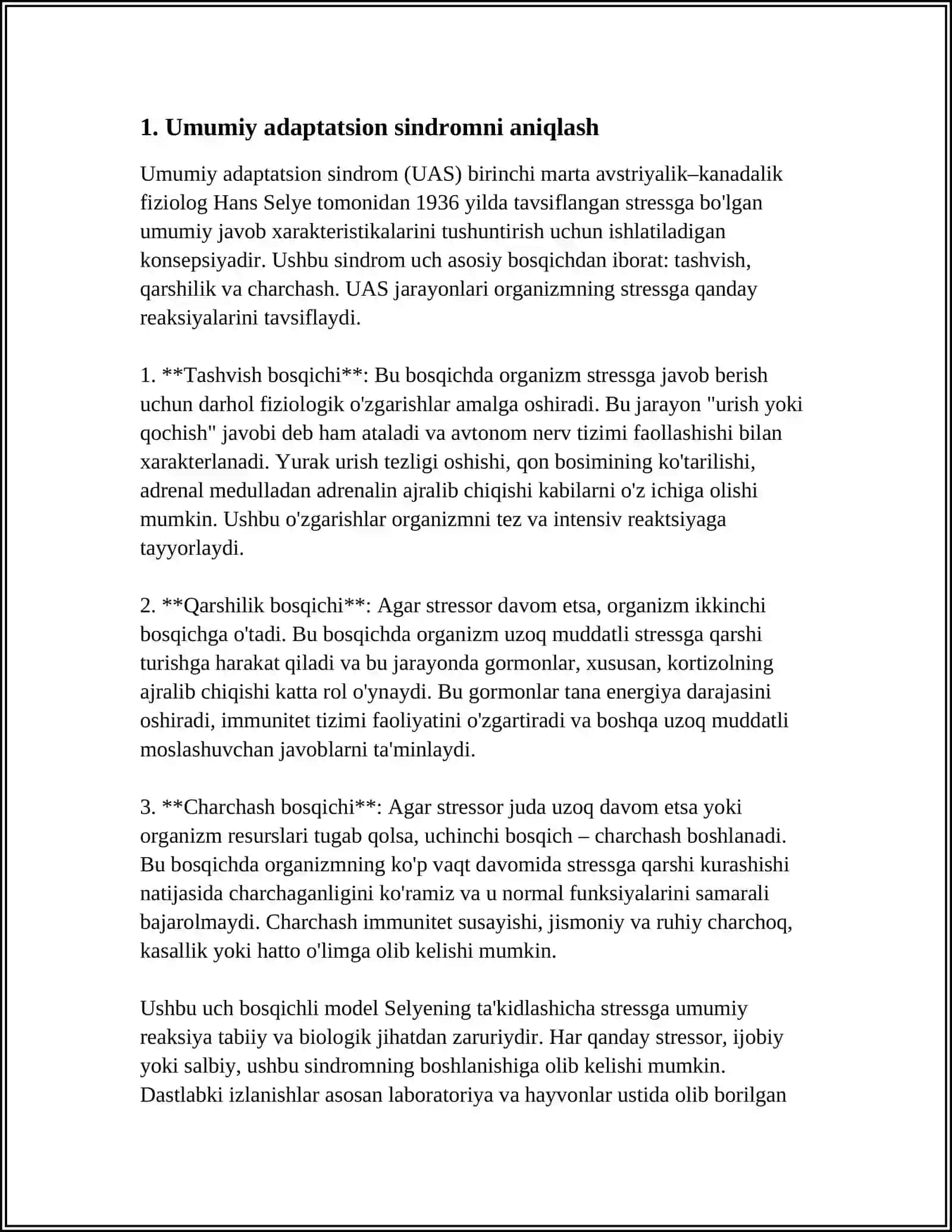 UMUMIY ADAPTATSION SINDROM. EMBROGENEZ PATALOGIYASI 3