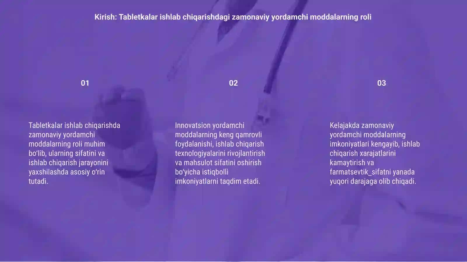Zamonaviy yordamchi moddalar 3