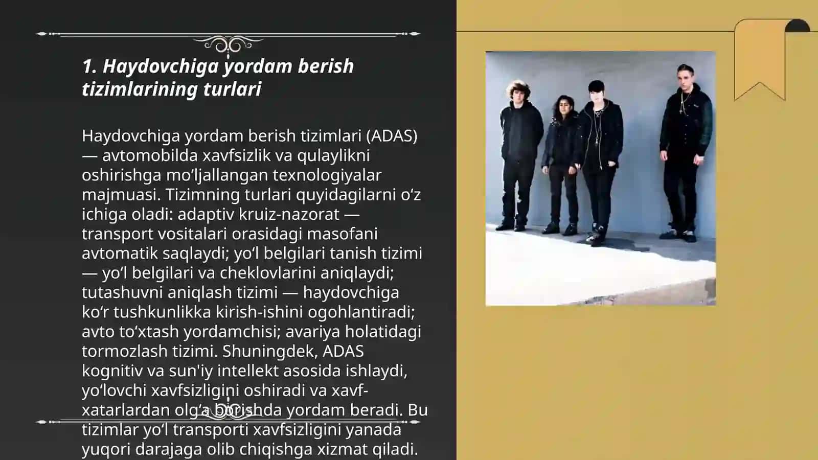 Haydovchiga yordam berish tizimi va havfsizlik tizimi(ADAS) xususiyatlarini oʻrganish 3