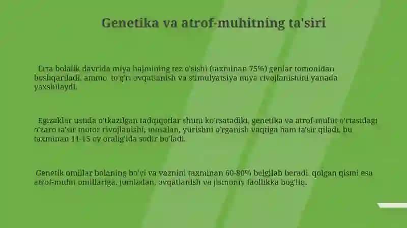 Jismoniy sifatlar va rivojlanish 3