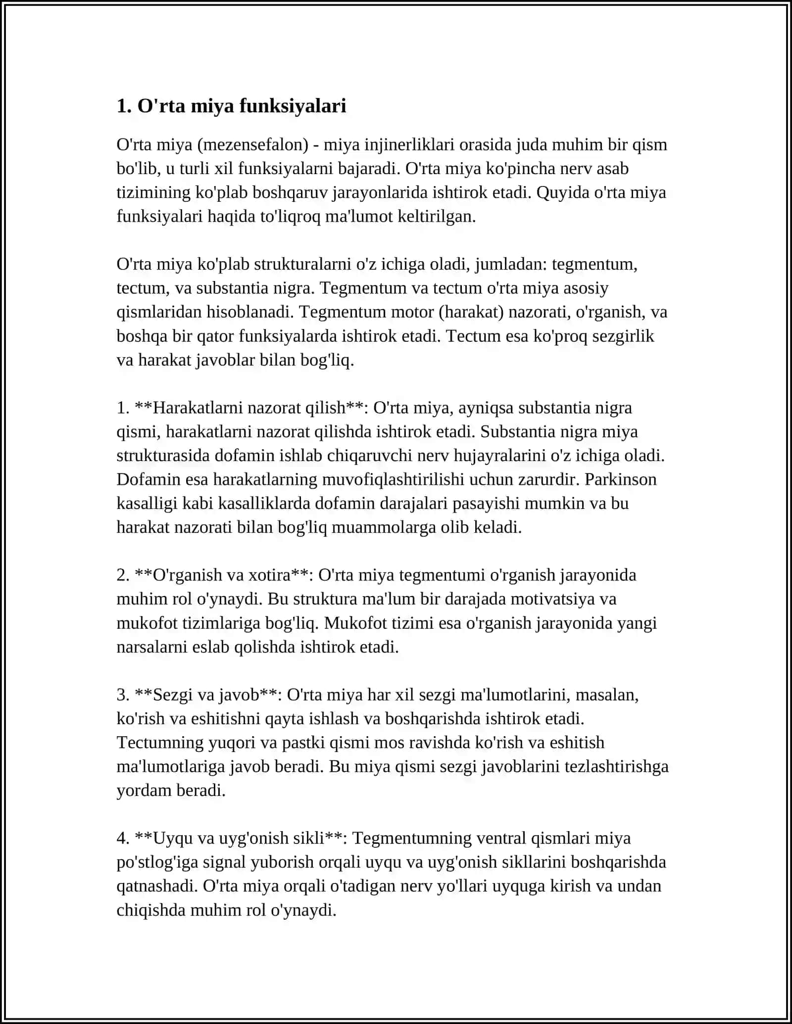 MUSTAQIL ISH Mavzu: O’RTA MIYA, ORALIQ MIYA, OXIRGI MIYA, MIYA PO’STLOG’INING TUZILISHI, JOYLASHISHI 3
