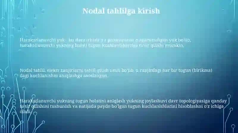 Harakatlanuvchi yuklarning nodular vaziyatini aniqlash 3